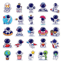 50 Pcs Cute Cartoon Waterproof NASA Space Explorer Astronaut Stickers