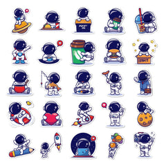 50 Pcs Cute Cartoon Waterproof NASA Space Explorer Astronaut Stickers