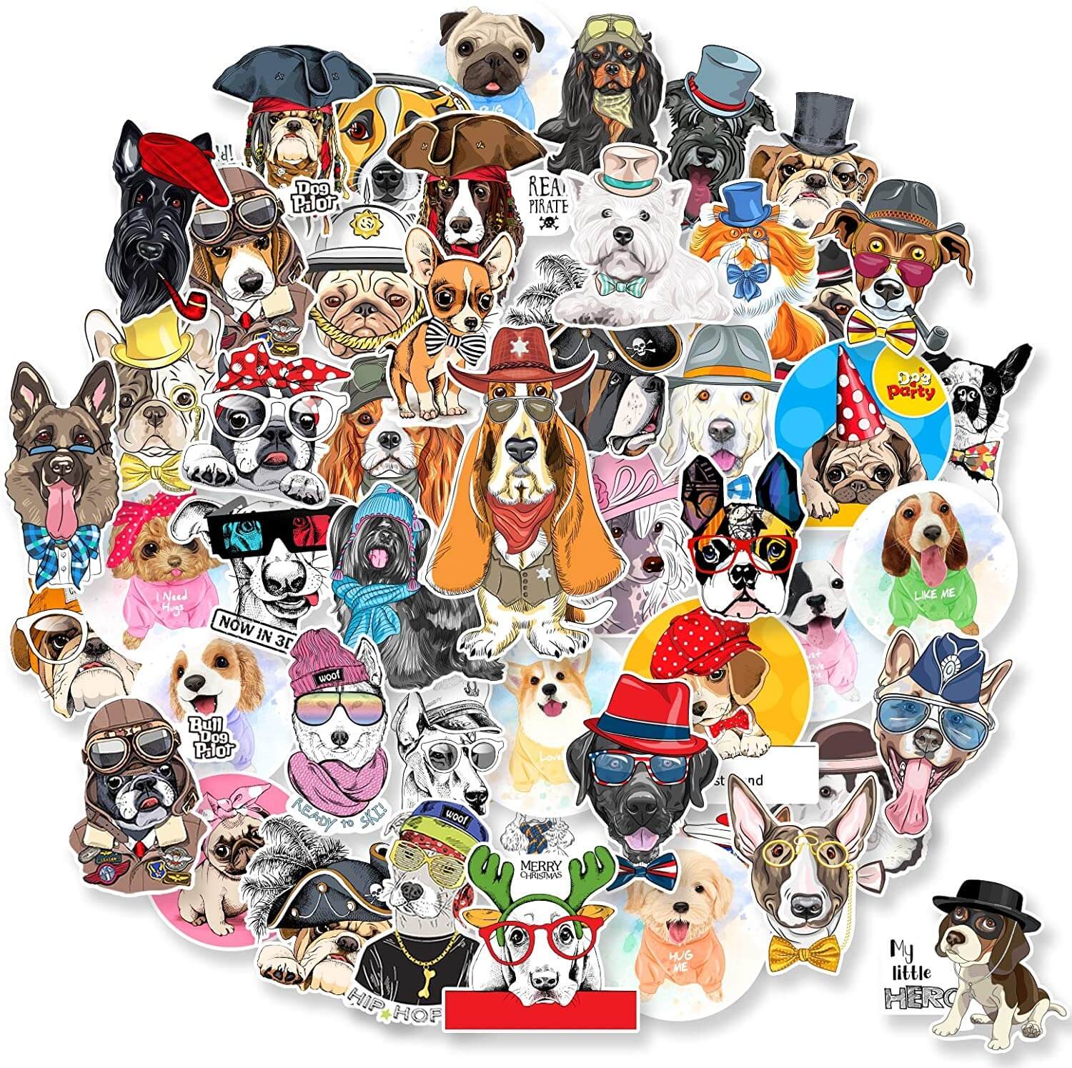 50 PCS Cute Pet Dog Theme Stickers