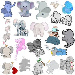50 Pcs Cute Elephant Vinyl Stickers Cartoon Waterproof Laptop Decals