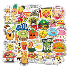 50 Pcs Cute Hamburger Potato Tomato Chips Graffiti Stickers for Water Bottle