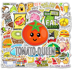 50 Pcs Cute Hamburger Potato Tomato Chips Graffiti Stickers for Water Bottle