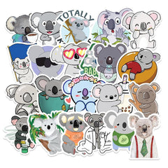 50 Pcs Cute Koala Cartoon Stickers Lovely Animal Waterproof Decals