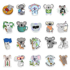 50 Pcs Cute Koala Cartoon Stickers Lovely Animal Waterproof Decals