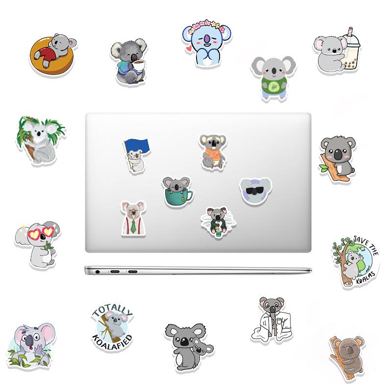 50 Pcs Cute Koala Cartoon Stickers Lovely Animal Waterproof Decals