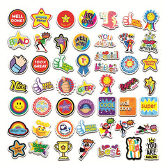 50 Pcs Cute Positive Stickers for Kids Inspirational Rewards Decals