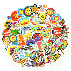 50 Pcs Cute Positive Stickers for Kids Inspirational Rewards Decals