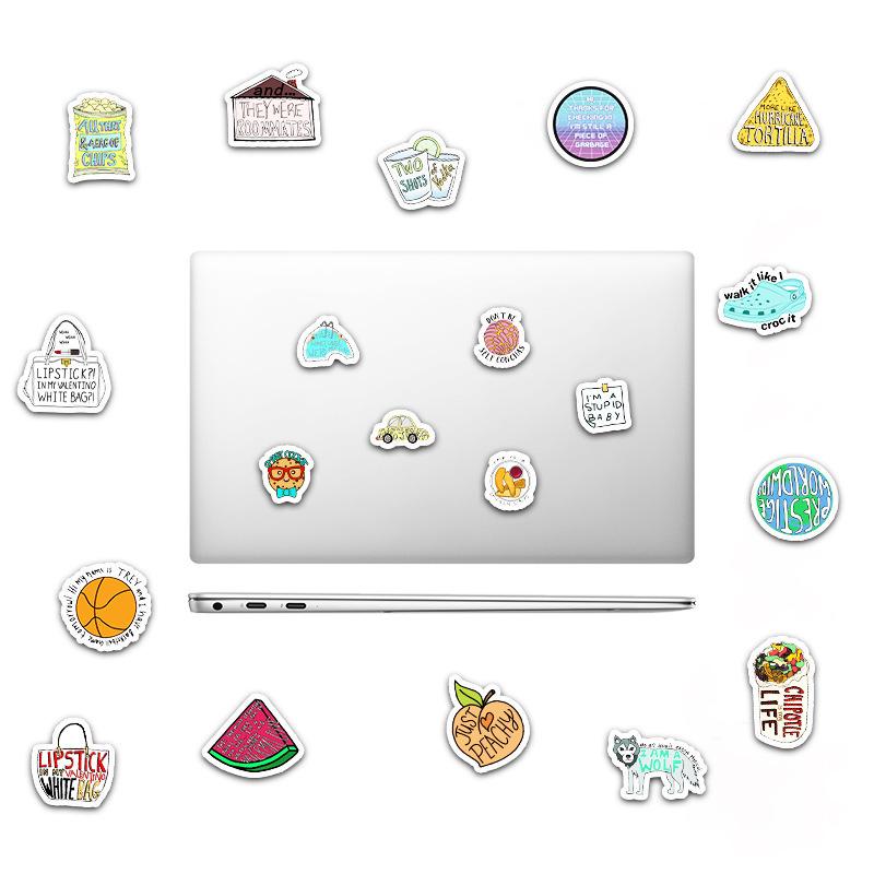50 Pcs DIY Food Graffiti Stickers Vinyl Decals for Teens Adults