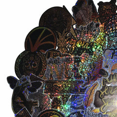 50 Pcs Fashional Gold Sparkle Stickers DIY Graffiti Decals for Laptop Guitar