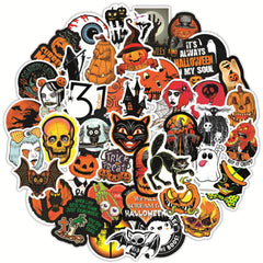 50 Pcs Halloween Scary Pumpkin Doodle Stickers