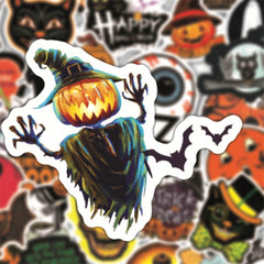 50 Pcs Halloween Scary Pumpkin Doodle Stickers
