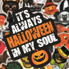 50 Pcs Halloween Scary Pumpkin Doodle Stickers