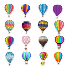 50 Pcs Hot Air Balloon Graffiti Stickers Waterproof Decals for Luggage Water Bottle