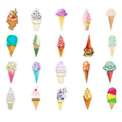 50 Pcs Ice Cream Colorful VSCO Waterproof  Aesthetic Stickers