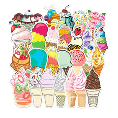 50 Pcs Ice Cream Colorful VSCO Waterproof  Aesthetic Stickers