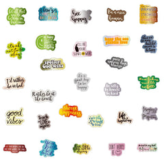 50 Pcs Inspirational Literary Graffiti Stickers Waterproof Luggage Notebook Scooter Mug Stickers