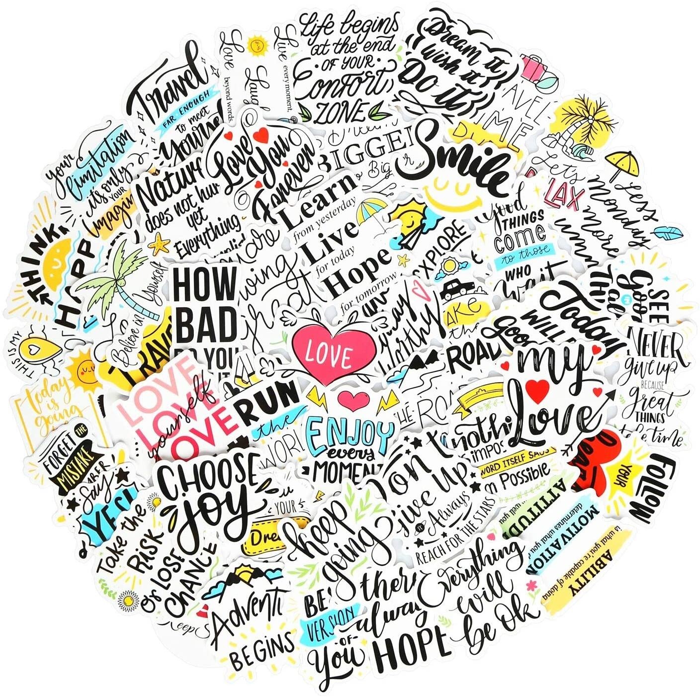 50 Pcs Inspirational Stickers Reward Motivational Stickers for Teens Students Teachers and Employees