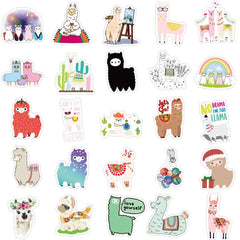 50 Pcs Alpaca Graffiti Stickers Animal Waterproof Decals for Bike Luggage Laptop