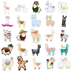 50 Pcs Alpaca Graffiti Stickers Animal Waterproof Decals for Bike Luggage Laptop