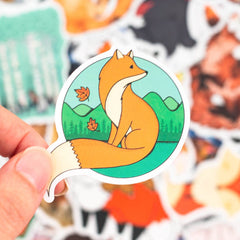 50 Pcs Lovely Fox Stickers Waterproof Vinyl Animal Laptop Luggage Decals