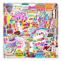 50 Pcs Lovely Happy Birthday Theme Waterproof Stickers for Children