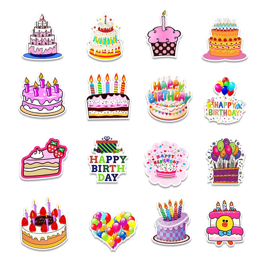 50 Pcs Lovely Happy Birthday Theme Waterproof Stickers for Children