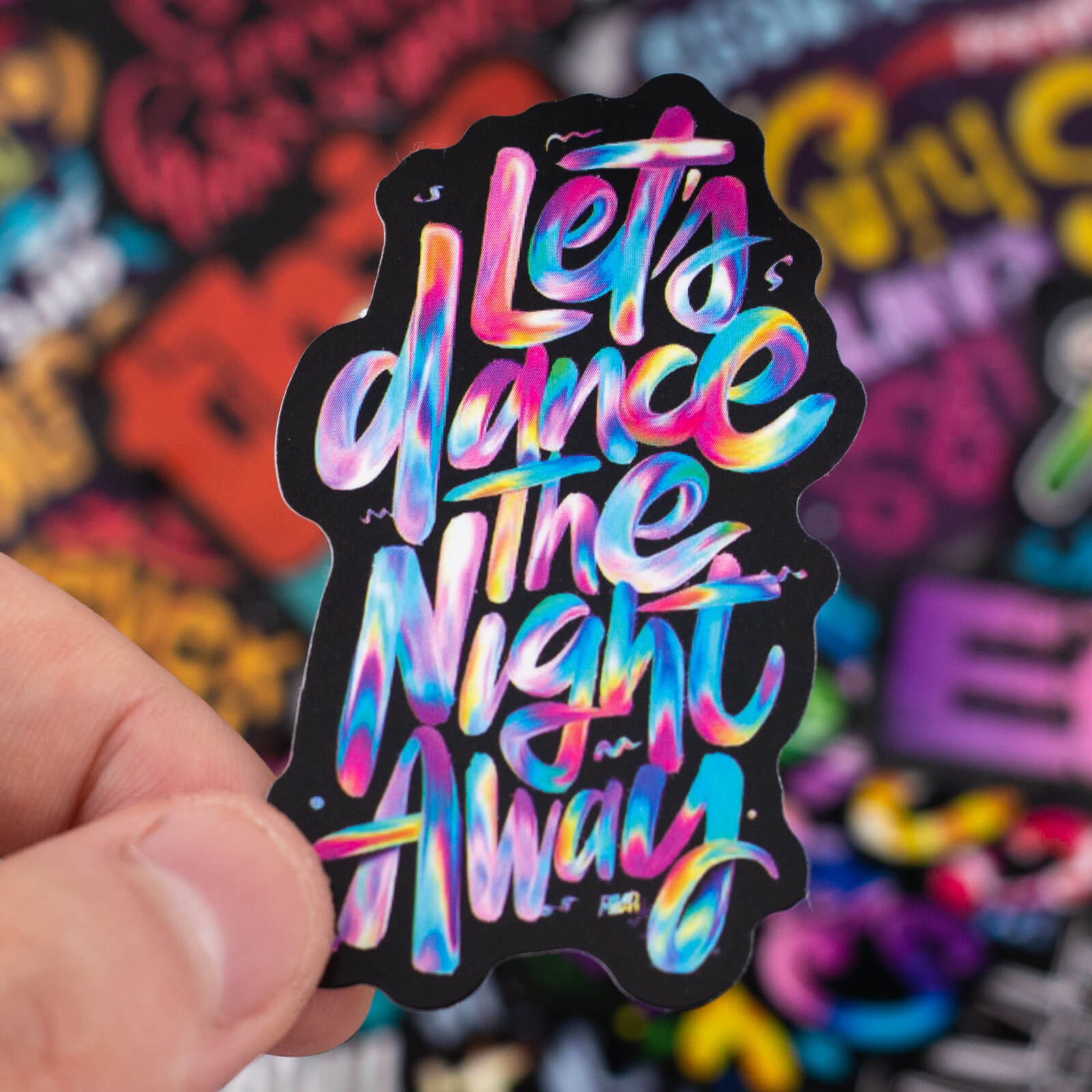 50 Pcs Motivational Black Ground  Word Stickers Waterproof Sticker for Luggage