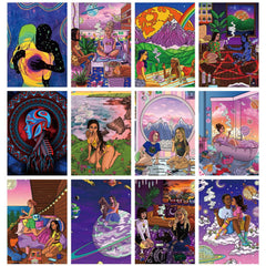 50 Pcs Personalized Art Graffiti Stickers PVC Decals for Luggage Guitar Car