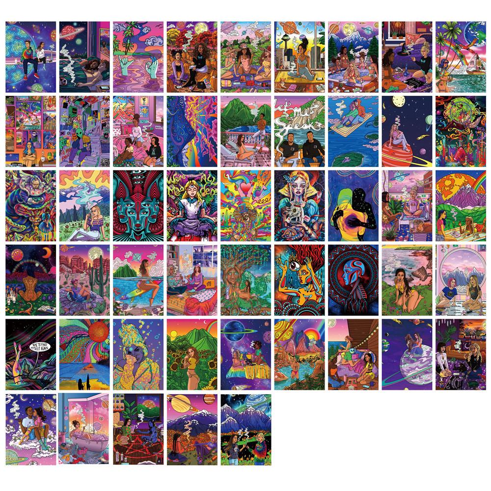 50 Pcs Personalized Art Graffiti Stickers PVC Decals for Luggage Guitar Car