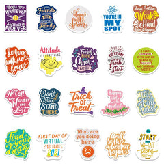 50 Pcs Personalized Inspirational Vinyl Stickers Waterproof Cartoon Decals