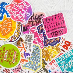 50 Pcs Personalized Inspirational Vinyl Stickers Waterproof Cartoon Decals