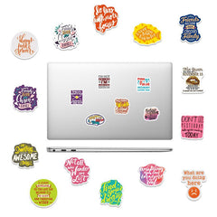 50 Pcs Personalized Inspirational Vinyl Stickers Waterproof Cartoon Decals