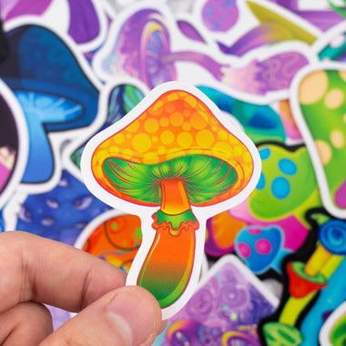 50 Pcs Personalized Mushroom Stickers Notebook Laptop Car Vinyl Decals