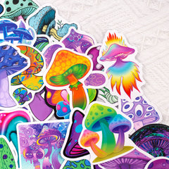50 Pcs Personalized Mushroom Stickers Notebook Laptop Car Vinyl Decals