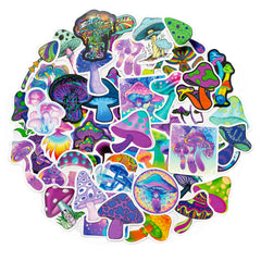 50 Pcs Personalized Mushroom Stickers Notebook Laptop Car Vinyl Decals