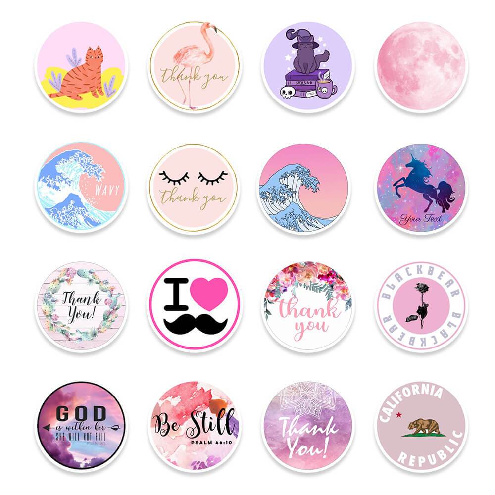 50 Pcs Pink Girl Heart Doodle Stickers Cell Phone Stationery Laptop PVC Waterproof Stickers