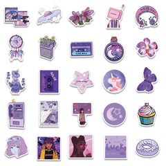 50 Pcs Purple Vsco Trendy Aesthetic Decal Stickers