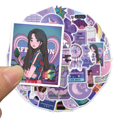 50 Pcs Purple Vsco Trendy Aesthetic Decal Stickers