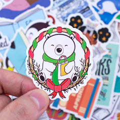 50 Pcs Reading Stickers Motivational Waterproof Book Decals for Bike Luggage