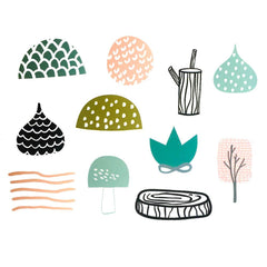 50 Pcs Scandinavian Wind Small Fresh Helmet Stickers Luggage Laptop  Waterproof Stickers