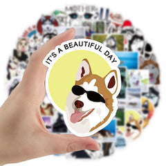 50 Pcs Siberian Husky Dog Waterproof Vinyl Stickers for Water Bottles