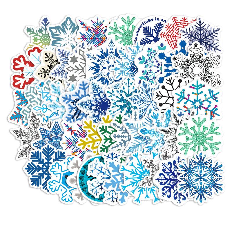 50 Pcs Snowflake Stickers DIY Graffiti Decals for Laptop Notebook Skateboard