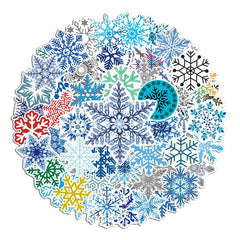 50 Pcs Snowflake Stickers DIY Graffiti Decals for Laptop Notebook Skateboard