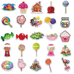 50 Pcs Soft Candy and Cake Graffiti Popular Stickers for Laptop