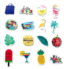 50 Pcs Summer Cute Fruit Graffiti Waterproof Stickers for Water Bottle
