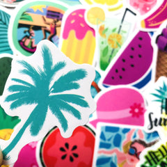 50 Pcs Summer Cute Fruit Graffiti Waterproof Stickers for Water Bottle