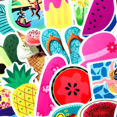 50 Pcs Summer Cute Fruit Graffiti Waterproof Stickers for Water Bottle