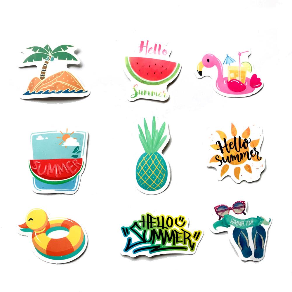 50 Pcs Summer Cute Fruit Graffiti Waterproof Stickers for Water Bottle