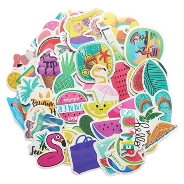 50 Pcs Summer Ice Cream Waterproof Stickers Graffiti Vinyl Decals for Water Bottles