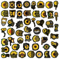 50 Pcs Sunflower Vinyl Waterproof Water Bottle Stickers for Hydroflask Luggage  Laptop